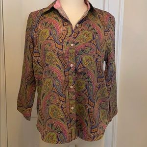 CHAPS no-iron button-down blouse sz. PL